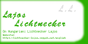 lajos lichtnecker business card